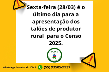 ATENÇÃO, PRODUTORES RURAIS!