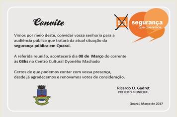 Convite para reunião sobre segurança.