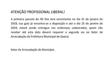 Aviso - Setor Arrecadação.