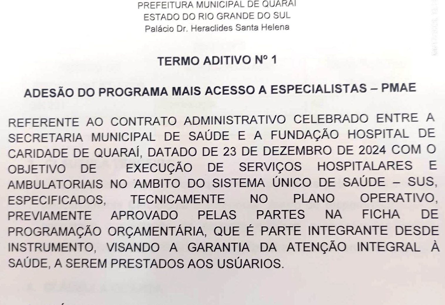 Termo aditivo 001